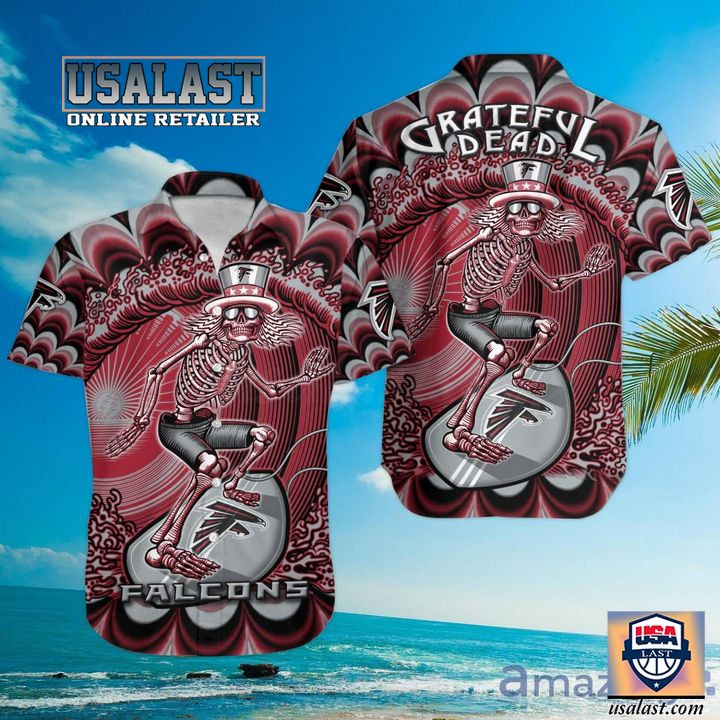 HOT Atlanta Falcons Grateful Dead Surfing Skeleton Hawaiian Shirt