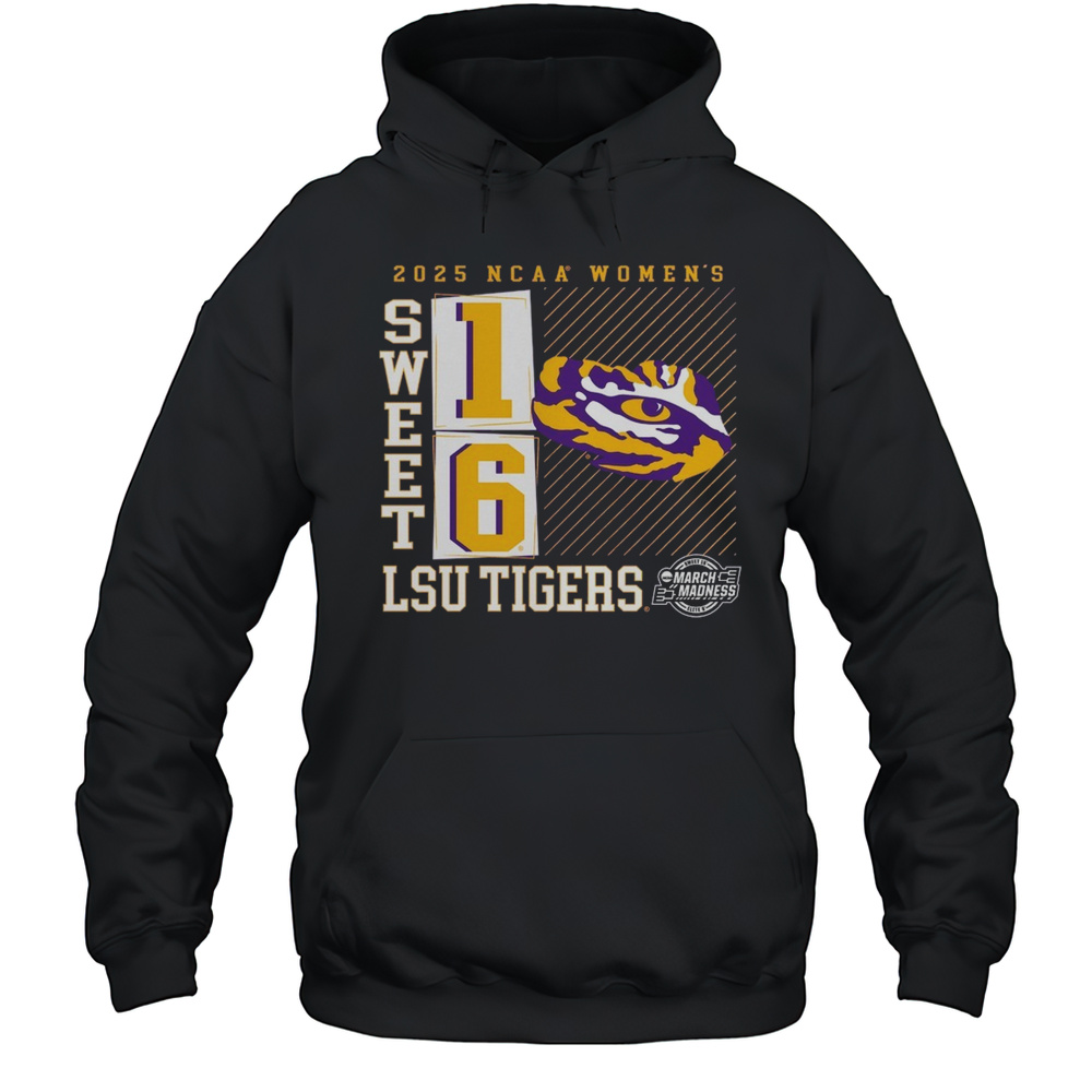 LSU Tigers NCAA Womens Basketball Tournament March Madness Sweet 16 Elite 8 No Look Pass 2025 Logo T-shirt Unisex Hoodie