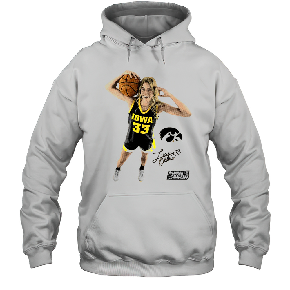 Lucy Olsen Portrait Iowa Hawkeyes Basketball 2025 NCAA March Madness Signature Graphic T-shirt Unisex Hoodie