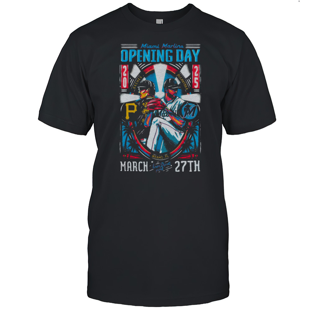 Miami Marlins Opening Day Skenes Vs Alcantara Miami FL March 27th 2025 LoanDepot Park Poster T-shirt