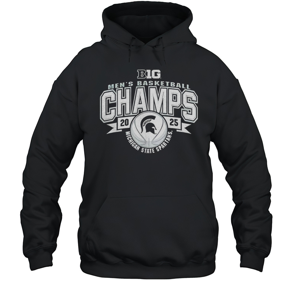 Michigan State Spartans 2024 2025 Big 10 Mens Basketball Champions Shirt Unisex Hoodie