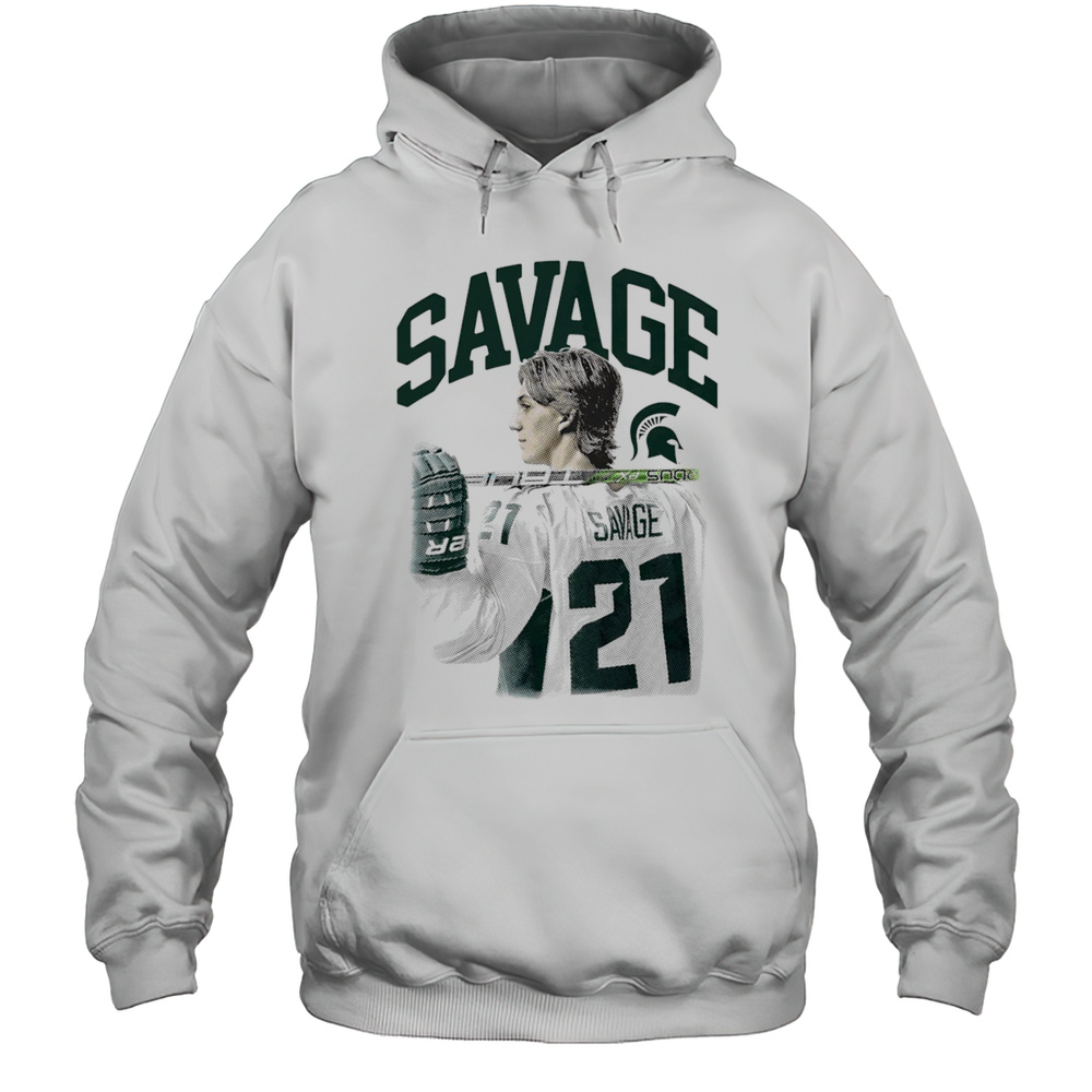 Red Savage Michigan State Portrait Shirt Unisex Hoodie