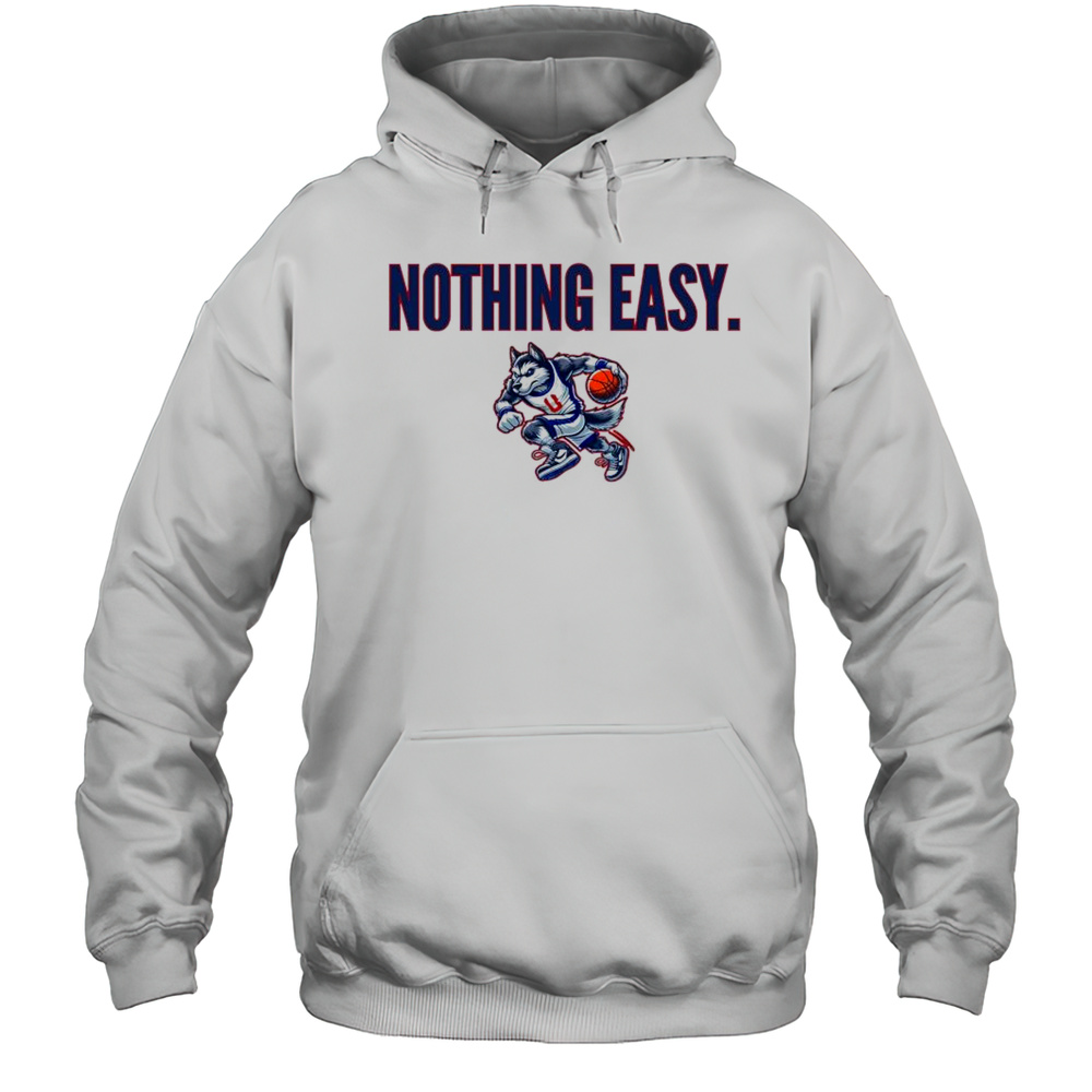 UConn Huskies 2025 March Madness Nothing Easy Mascot Shirt Unisex Hoodie