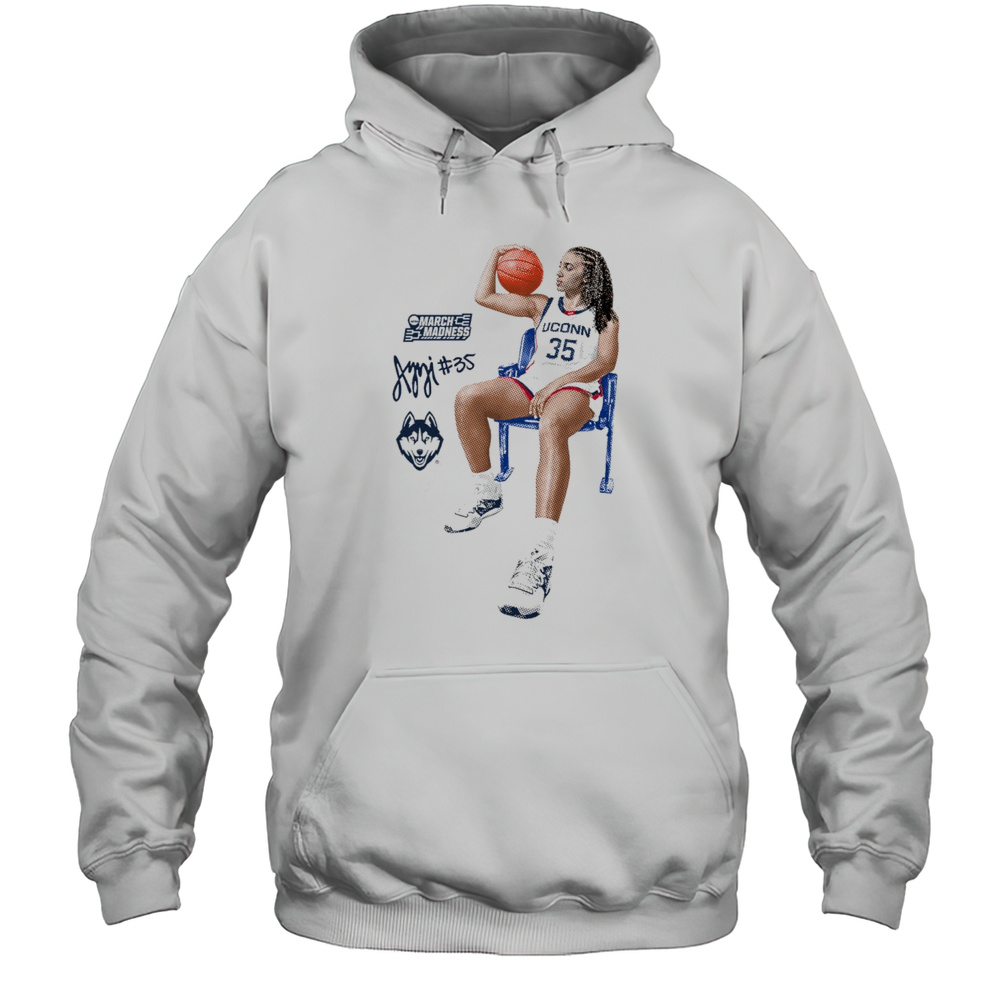 Uconn Huskies Basketball Azzi Fudd Portrait 2025 NCAA March Madness Signature Graphic T-shirt Unisex Hoodie