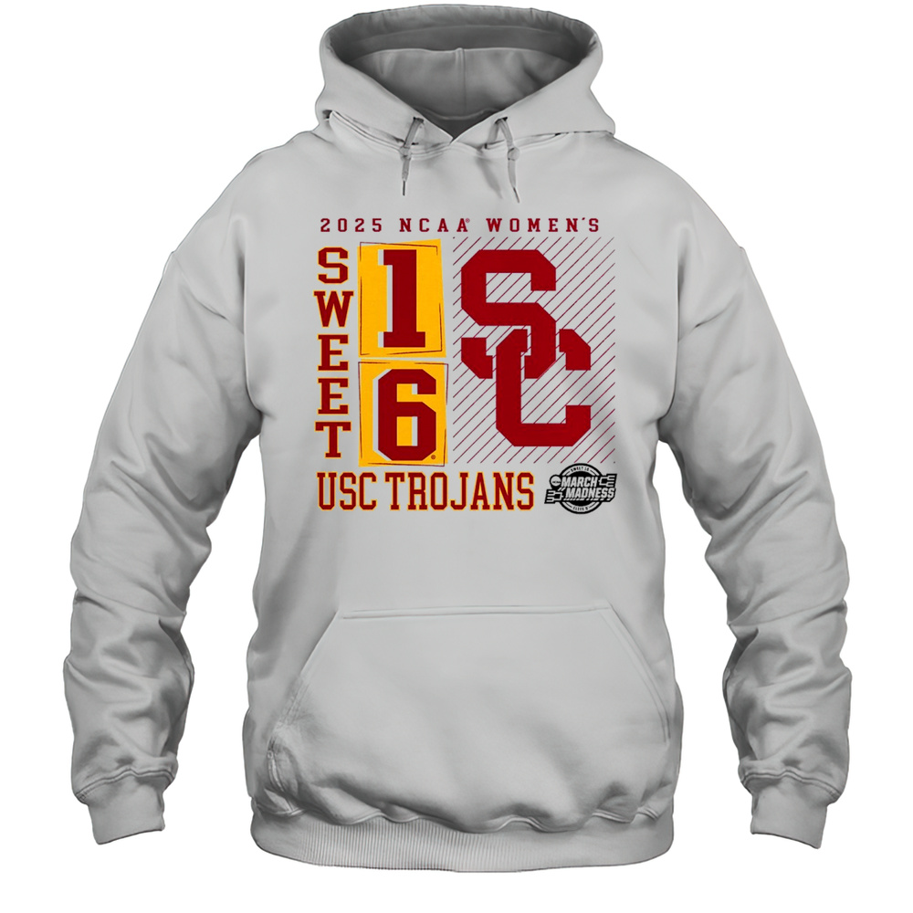 USC Trojans NCAA Womens Basketball Tournament March Madness Sweet 16 Elite 8 No Look Pass 2025 Logo T-shirt Unisex Hoodie