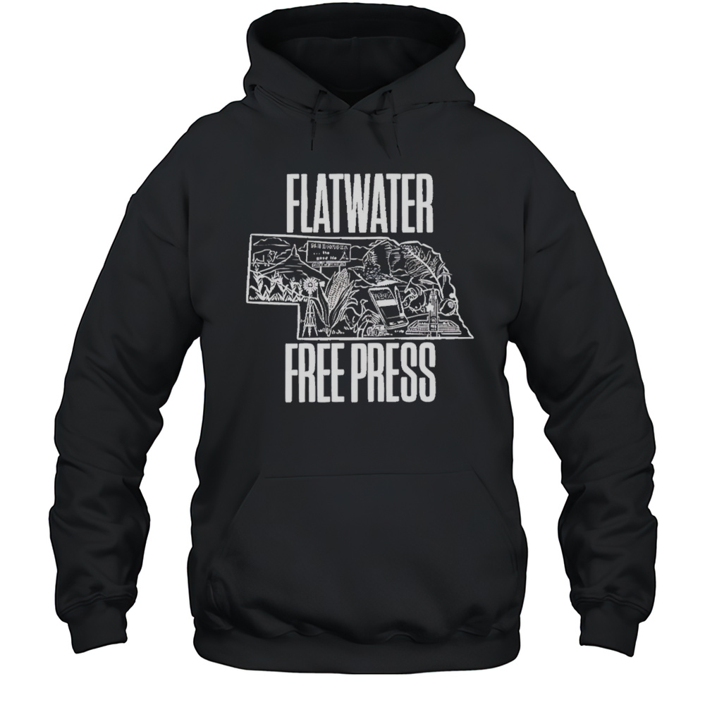Flatwater Free Press Nebraska Outline Shirt Unisex Hoodie