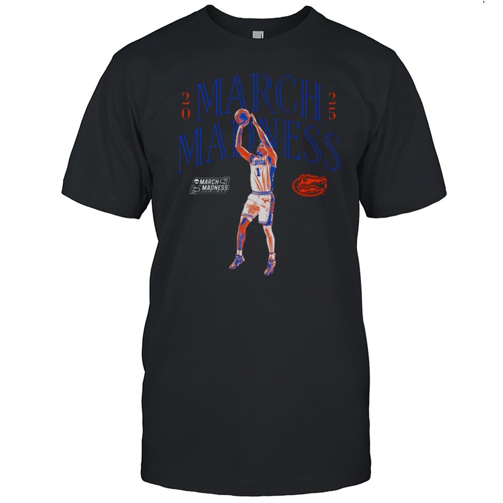 Florida Gators Basketball Walter Clayton Jr. Illustrated 2025 March Madness Graphic T-shirt