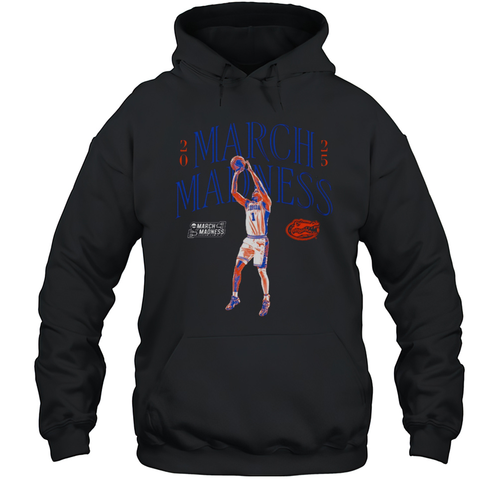 Florida Gators Basketball Walter Clayton Jr. Illustrated 2025 March Madness Graphic T-shirt Unisex Hoodie