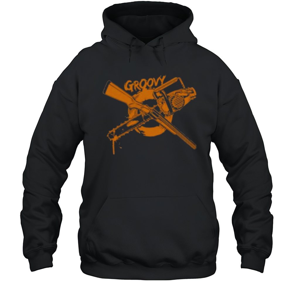 Groovy Chainsaw And Boomstick Shotgun Shirt Unisex Hoodie