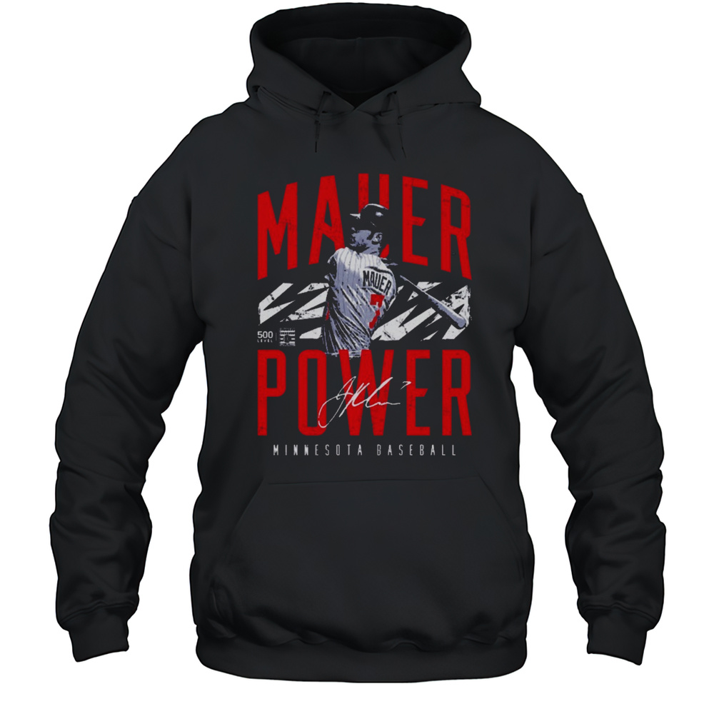 Joe Mauer Minnesota Twins Mauer Power National Baseball Hall Of Fame Signature T-shirt Unisex Hoodie