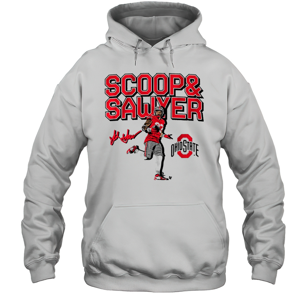 Ohio State Buckeyes Vs Notre Dame Fighting Irish Jack Sawyer Scoop And Score Signature T-shirt Unisex Hoodie
