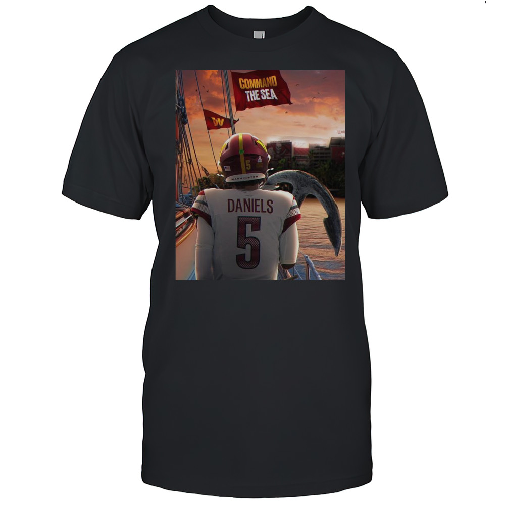 Poster Jayden Daniels Washington Commanders Vs Tampa Bay Buccaneers Command The Sea T-shirt