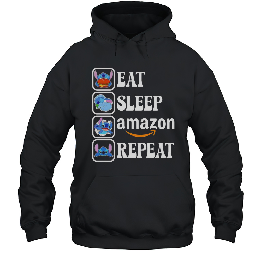 Stitch Eat Sleep Amazon Repeat Shirt Unisex Hoodie