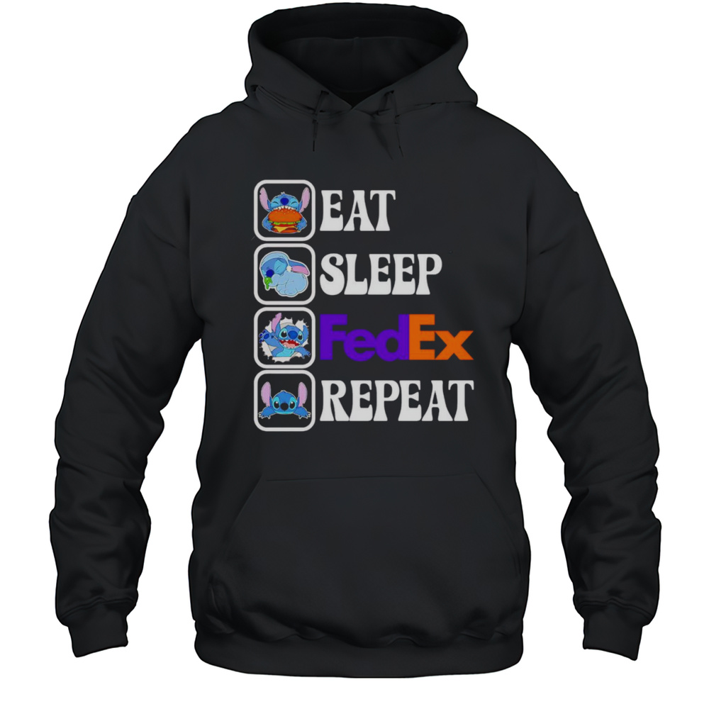 Stitch Eat Sleep FedEx Repeat Shirt Unisex Hoodie