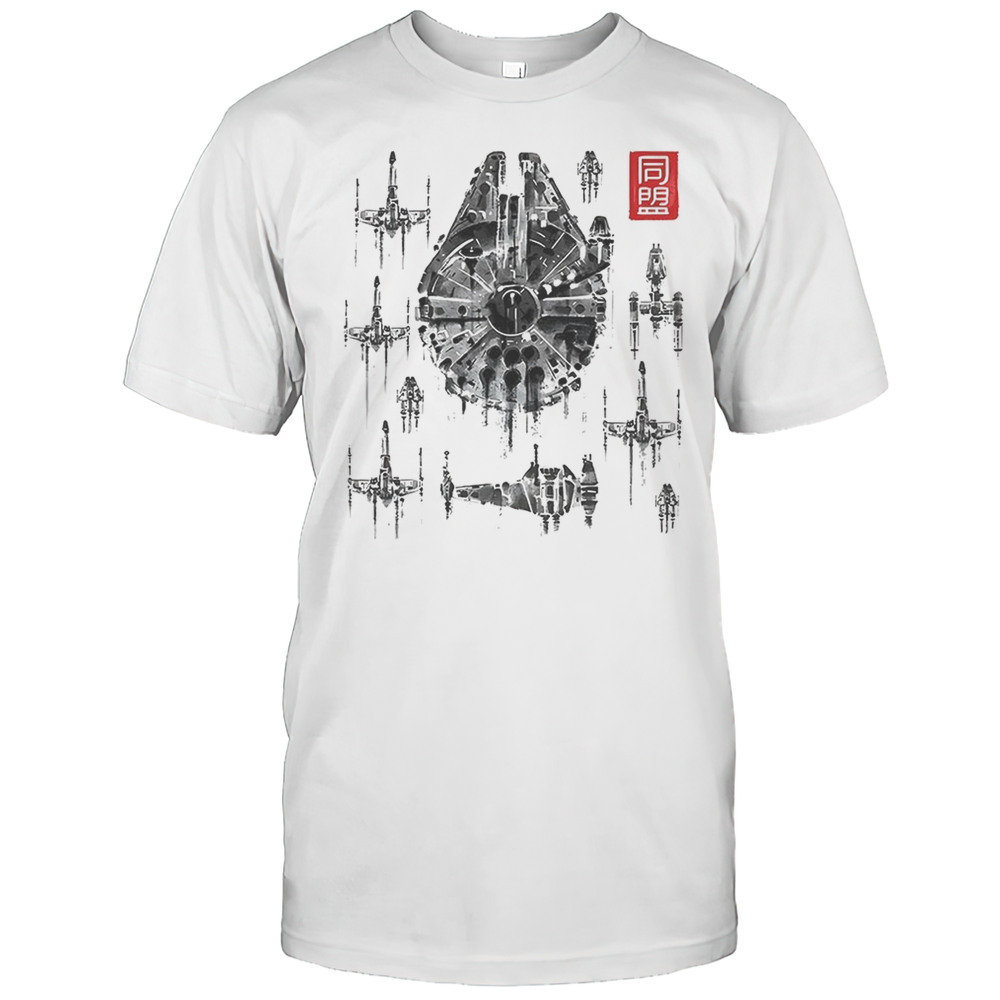 The Alliance Rebel Alliance Fleet In Sumi-e Art Style Shirt