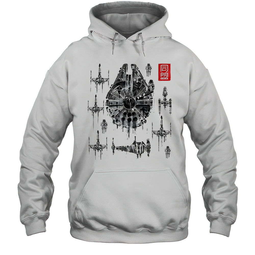 The Alliance Rebel Alliance Fleet In Sumi-e Art Style Shirt Unisex Hoodie