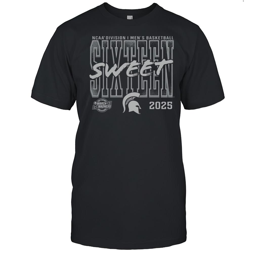 Top Michigan State Spartans 2025 NCAA Mens Basketball Tournament March Madness Sweet 16 T-Shirt