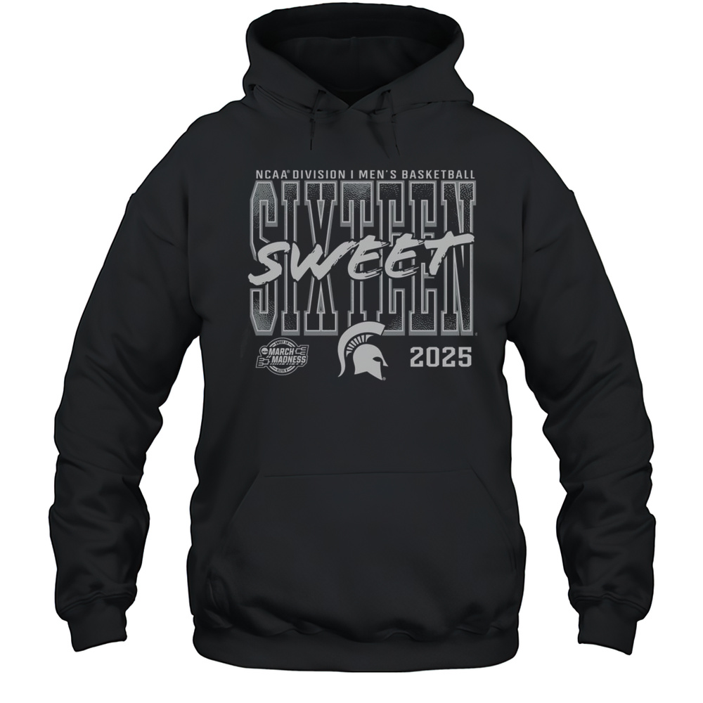 Top Michigan State Spartans 2025 NCAA Mens Basketball Tournament March Madness Sweet 16 T-Shirt Unisex Hoodie