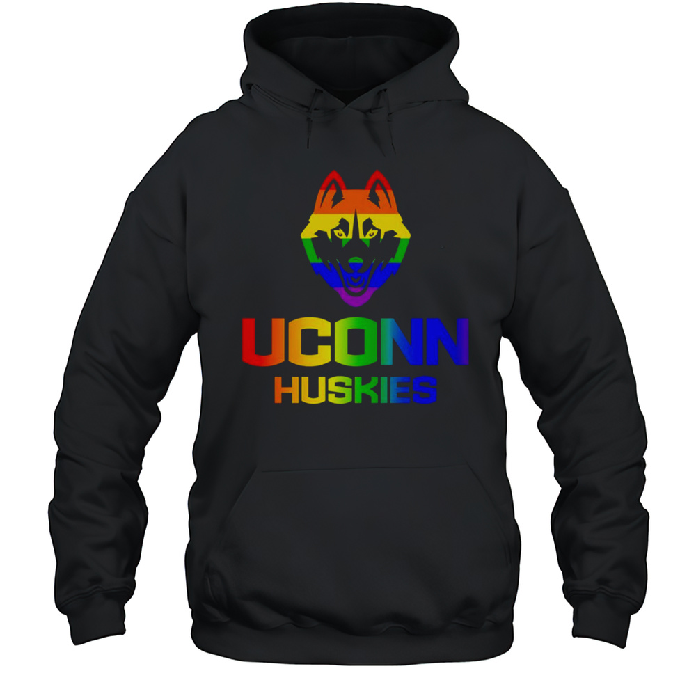 UConn Huskies LGBT Pride Logo Shirt Unisex Hoodie