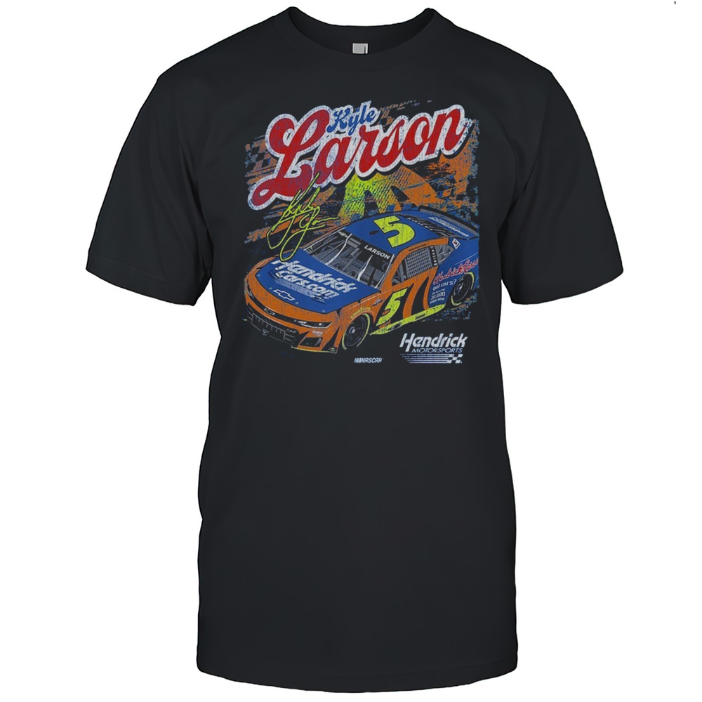 Kyle Larson Hendrick Motorsports Team HendrickCars.com Darlington Throwback Car Signature Shirt