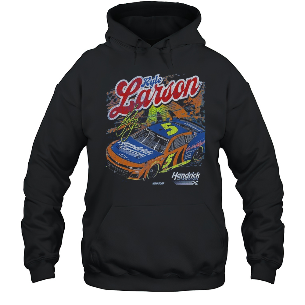 Kyle Larson Hendrick Motorsports Team HendrickCars.com Darlington Throwback Car Signature Shirt Unisex Hoodie