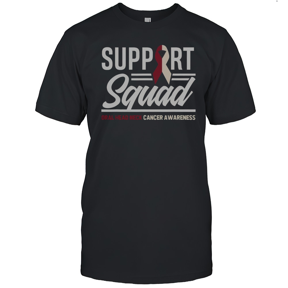 Nice Support Squad Throat Oral Head  Neck Cancer Awareness T-Shirt