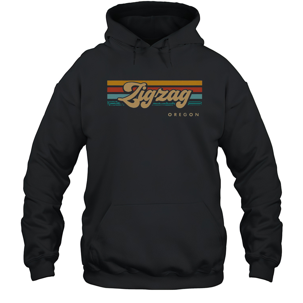 Nice Vintage Sunset Stripes Zigzag Oregon T-Shirt Unisex Hoodie