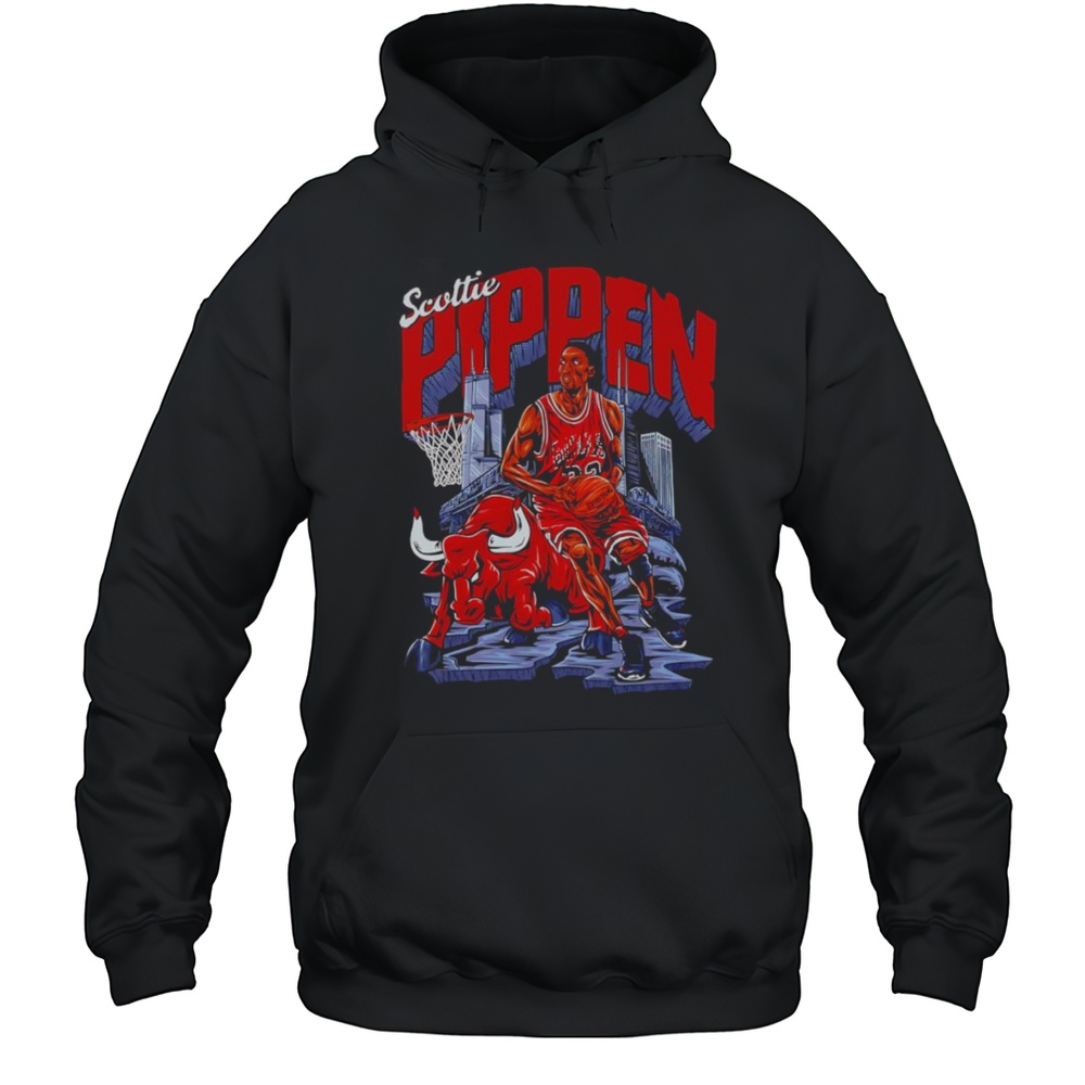 Scottie Pippen Chicago Bulls Basketball Player Skyline Shirt Unisex Hoodie