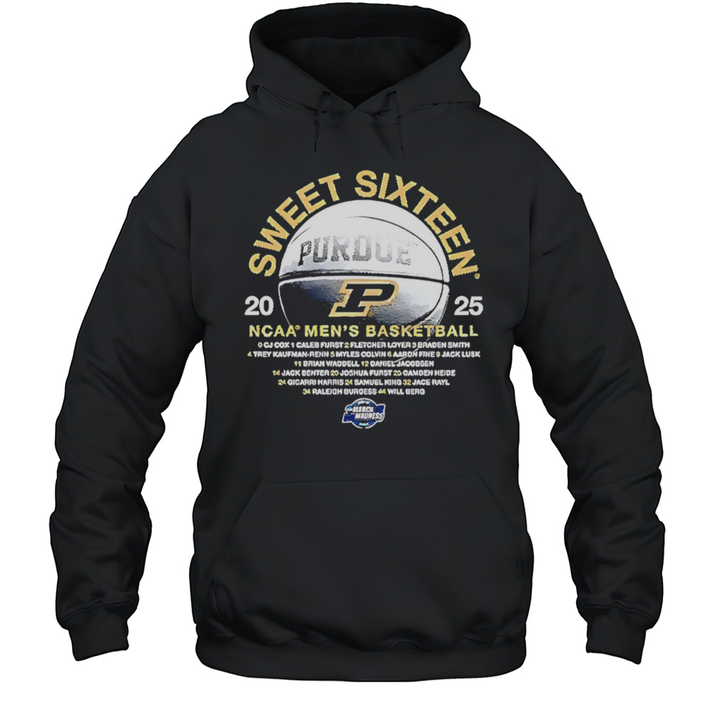 Sweet Sixteen 2025 NCAA Mens Basketball Purdue Boilermakers Shirt Unisex Hoodie