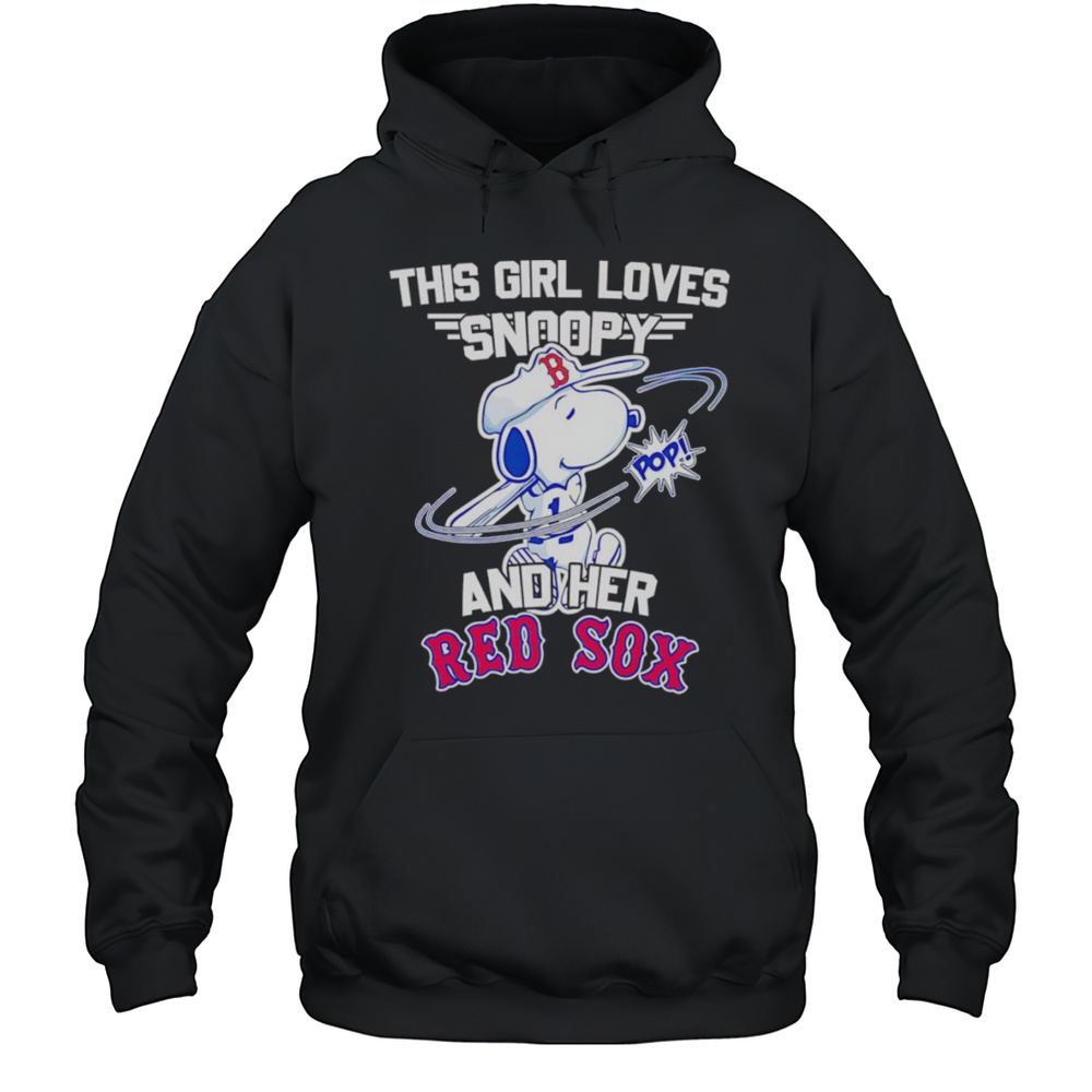 This Girl Loves Snoopy And Her Red Sox Shirt Unisex Hoodie