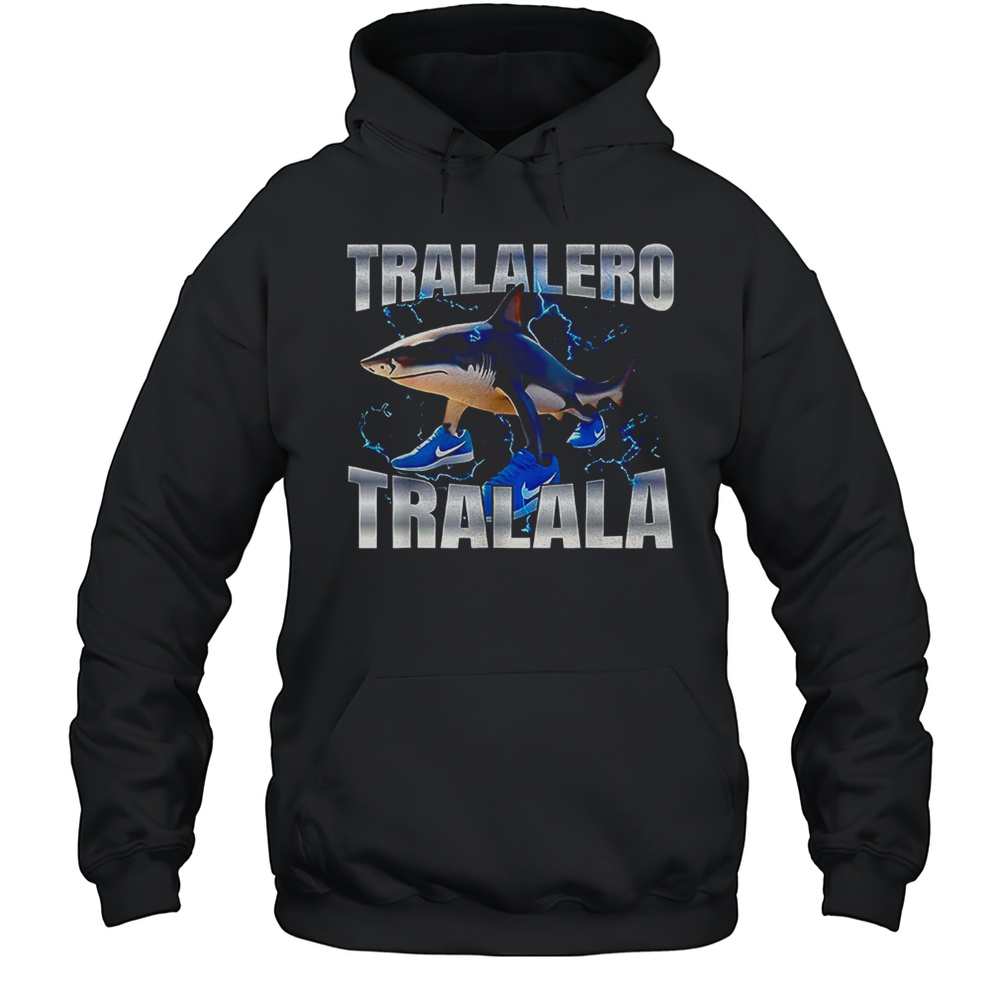 Tralalero Tralala Shark Lightning Shirt Unisex Hoodie