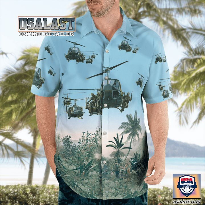 HOT US Army Bell UH-1 Huey Aloha Hawaiian Shirt