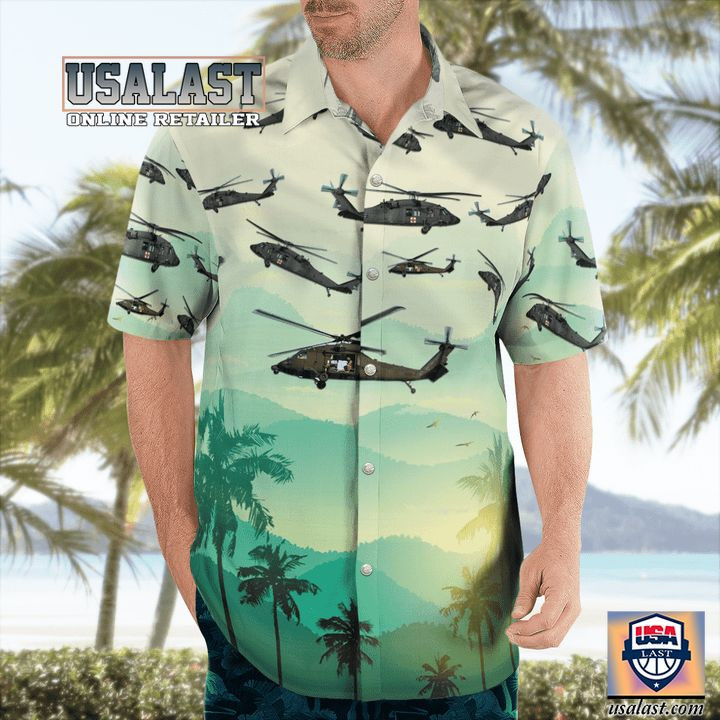 HOT US Army Sikorsky UH-60 Black Hawk Aloha Hawaiian Shirt