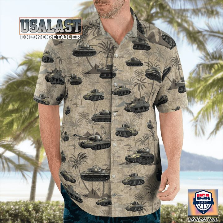 HOT US Army Tanks WWII Green Aloha Hawaiian Shirt