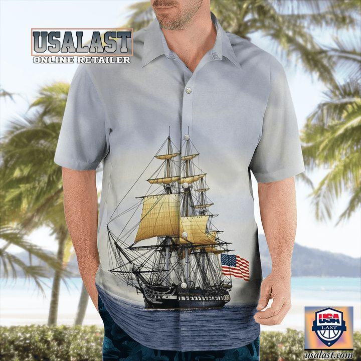 HOT US Navy USS Constitution Aloha Hawaiian Shirt