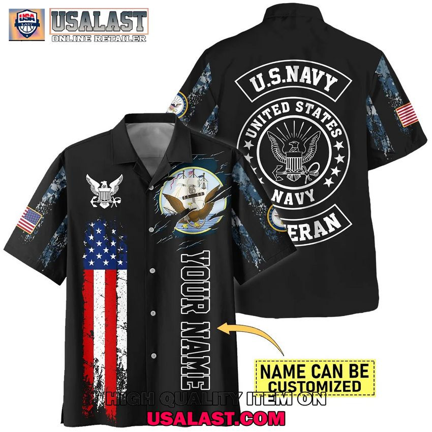 HOT U.S. Navy Veterans Red White And Blue Custom Hawaiian Shirt