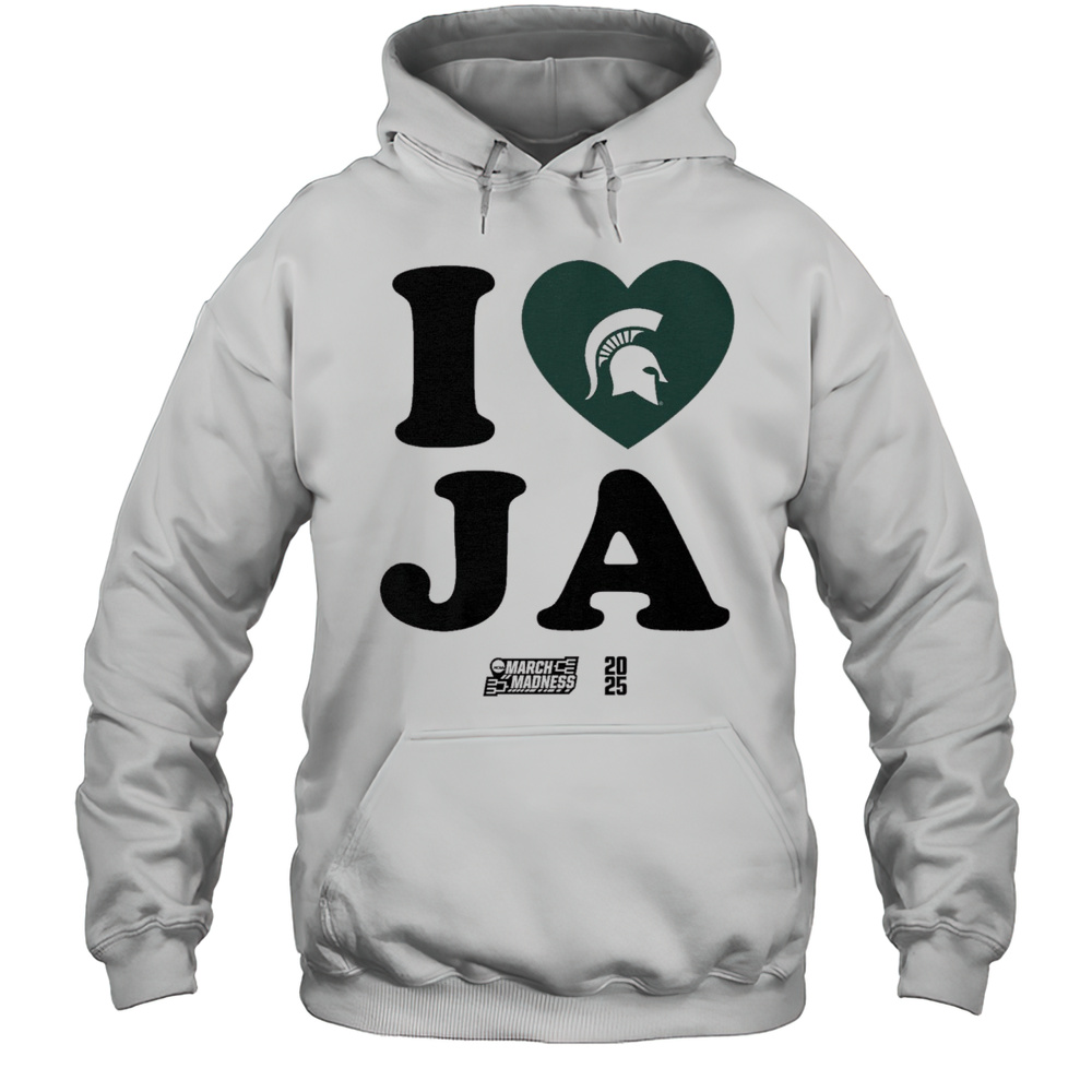 Jaden Akins I Heart JA Michigan State Spartans Basketball NCAA March Madness 2025 T-shirt Unisex Hoodie