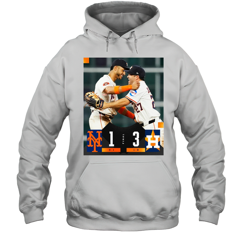 Jeremy Pena Jose Altuve New York Mets Vs Houston Astros Final Score 1  3 MLB Opening Day Poster T-shirt Unisex Hoodie