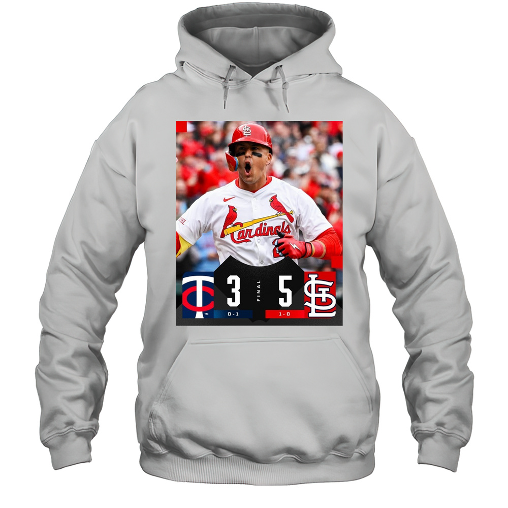 Lars Nootbaar St. Louis Cardinals Win Minnesota Twins Final Score 5  3 MLB Opening Day Poster T-shirt Unisex Hoodie