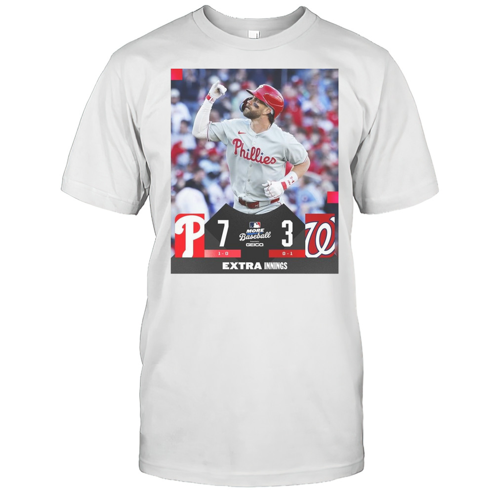 Philadelphia Phillies Vs Washington Nationals Final Score 7 3 MLB More Baseball 2025 T-shirt Philadelphia Phillies Vs Washington Nationals Final Score 7 3 MLB More Baseball 2025 T-shirt