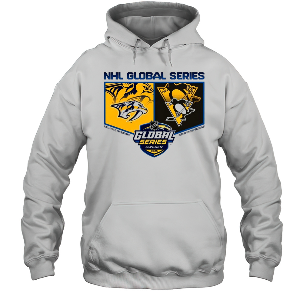 Pittsburgh Penguins Vs Nashville Predators 2025 Global Series Shirt Unisex Hoodie