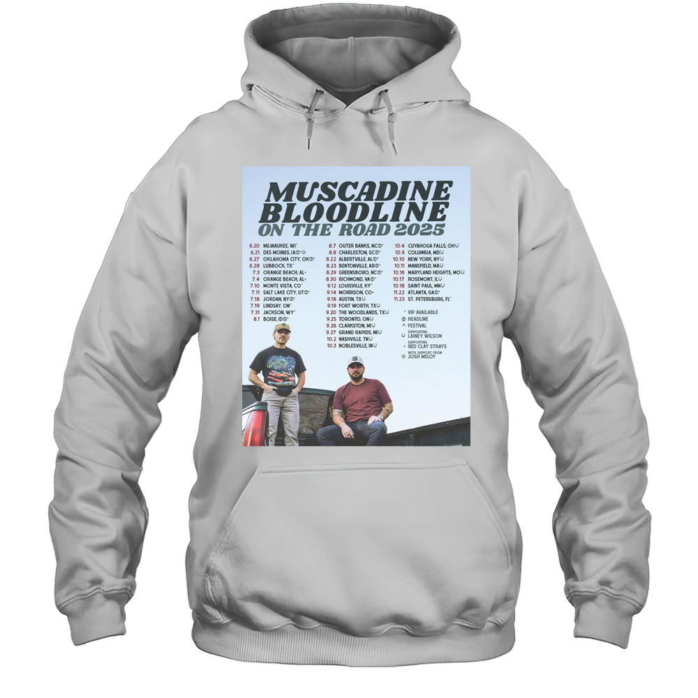 Poster Muscadine Bloodline On The Road 2025 6.20 Milwaukee Wi 6.21 Des Moines IA 6.27 Oklahoma City Ok T-shirt Unisex Hoodie