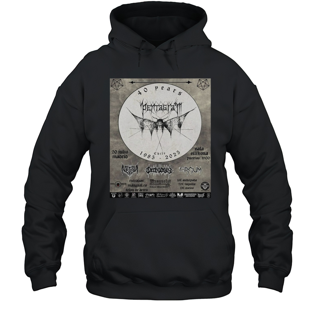 Pentagram Chile 40 Years Spain Tour 2025 Shirt Unisex Hoodie