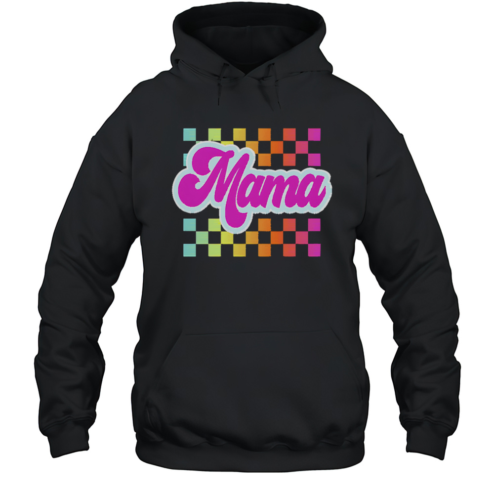 Rainbow Checkered Mama Shirt Unisex Hoodie