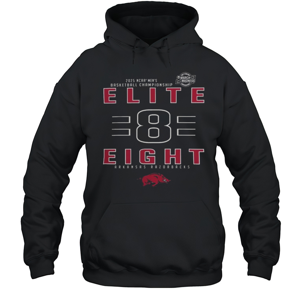 Arkansas Razorbacks 2025 NCAA Mens Basketball Championship March Madness Elite Eight Shirt Unisex Hoodie
