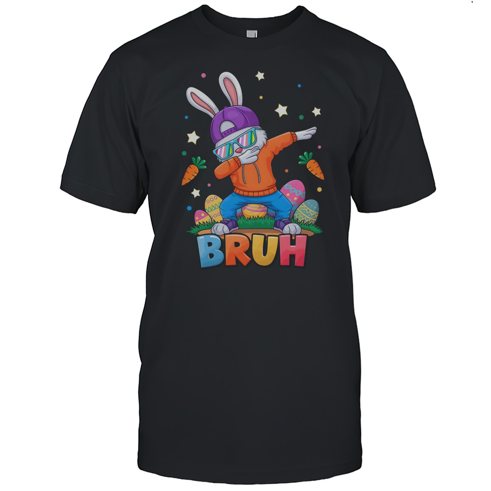 Bruh Dab Bunny Easter Funny Kids Boys Girls Mens Easter Shirt