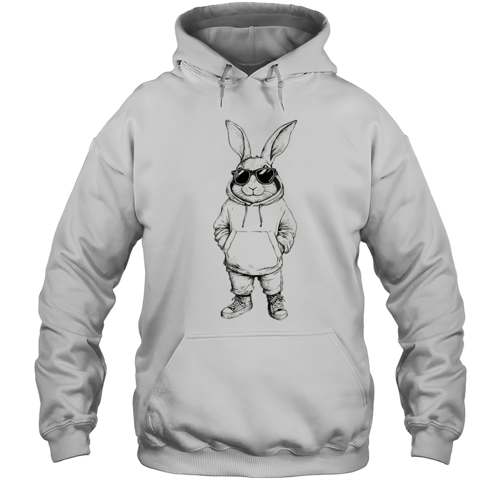 Bunny Face With Sunglasses Easter Day For Boys Men Kids Shirt Unisex Hoodie