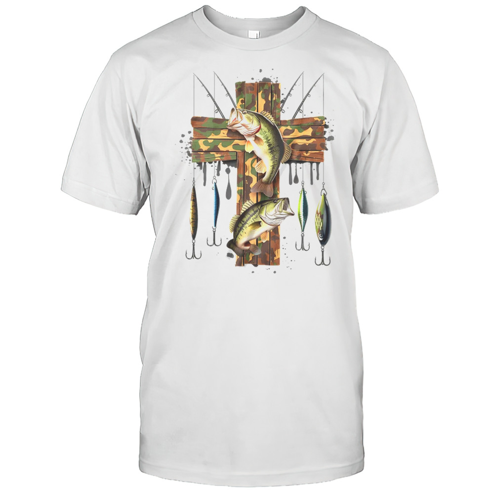 Camo Cross Fishing Christian Fishers Of Men Bible Faith Fish Shirt