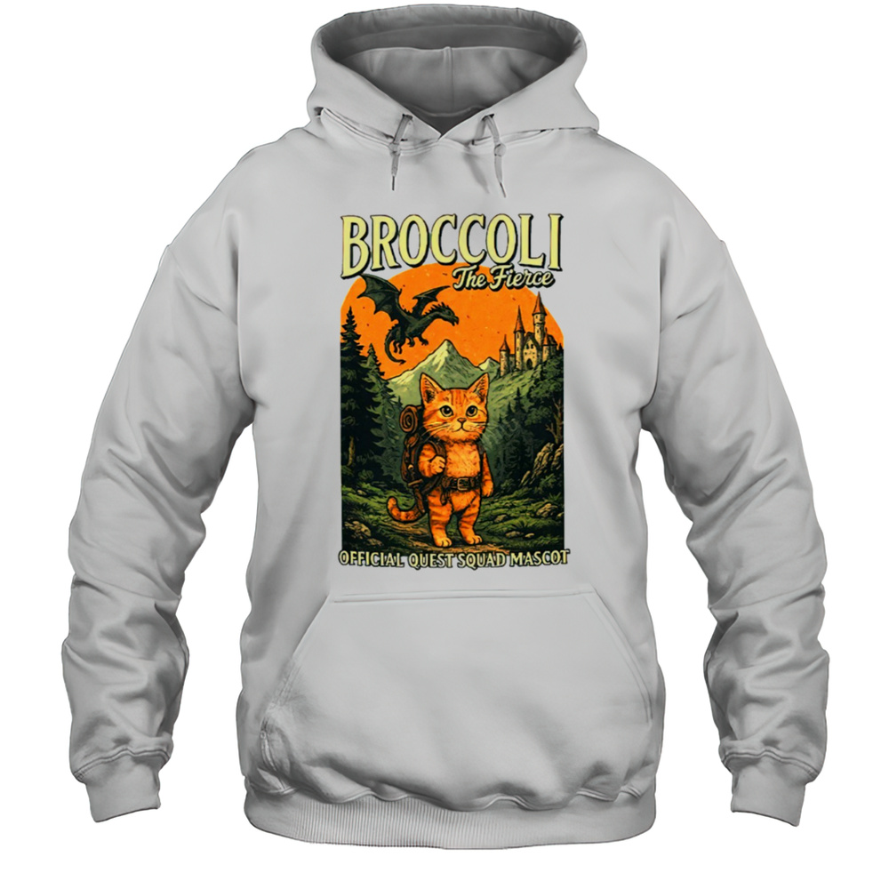 Cat Broccoli The Fierce Official Quest Squad Mascot Shirt Unisex Hoodie