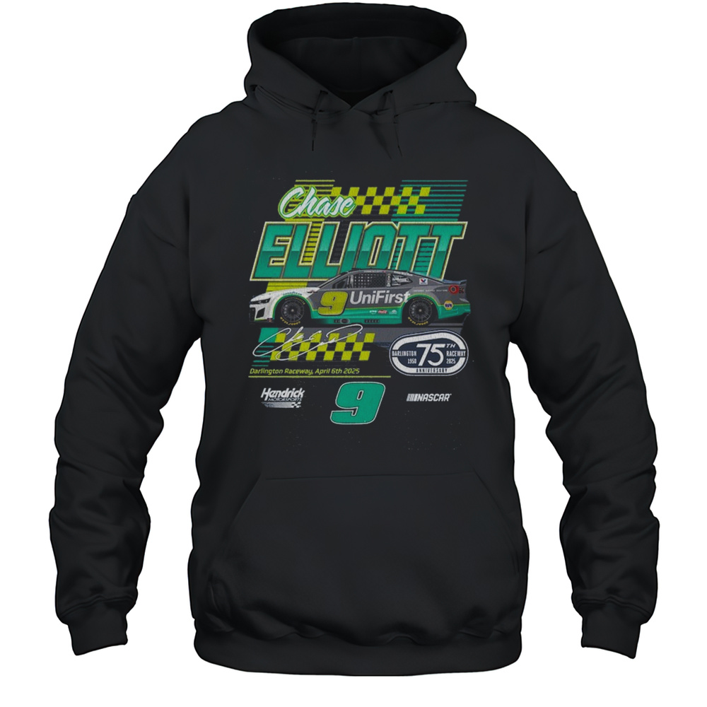 Chase Elliott Hendrick Motorsports Team UniFirst Darlington Throwback Car Shirt Unisex Hoodie